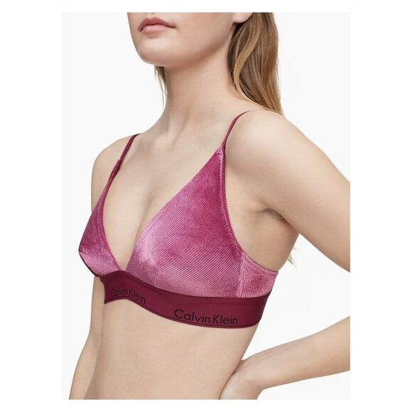 Calvin Klein Pink Velvet bralette NWT size XL - Picture 1 of 7